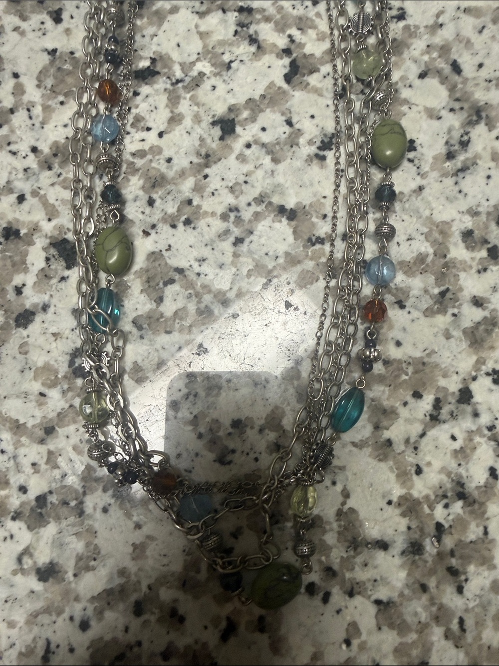 Multi-Color Beaded Multi-Strand Necklace - Picture 2 of 3